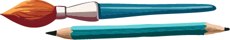 Logo pędzlem i ołówkiem